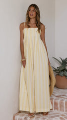 Pippa Maxi Dress - Yellow Stripe