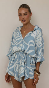 Bailin Playsuit - Coral Blue