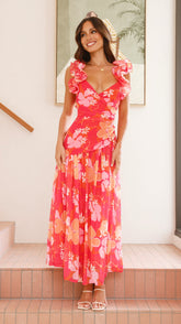 Alma Maxi Dress - Blood Orange