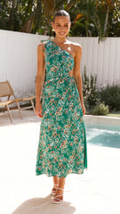 Sara Maxi Dress - Green Floral
