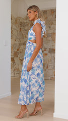 Galilhai Maxi Dress - Blue Floral