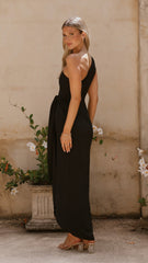 Clara One Shoulder Maxi Dress - Black