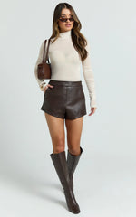 Freya Top - Turtle Neck Long Sleeve Fitted Stretch Tulle Top in Cream