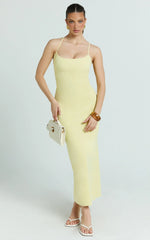 Ramirez Midi Dress - Scoop Neck Low Back Dress in Lemon