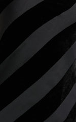Genevieve Midi Dress - Strapless Stripe Burnout Dress in Black Stripe