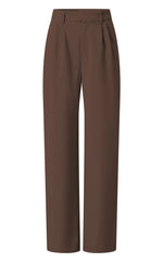 Lorcan Pants - High Waisted Tailored Pants in Chocolate