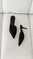 Karey Heel - Dark Cacao Suede